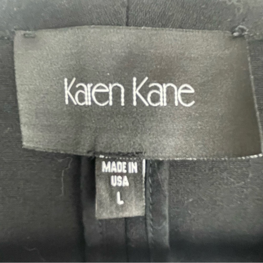 Karen Kane Black Ruched Sleeve Open Front Blazer – Size Large - Picture 2 of 4